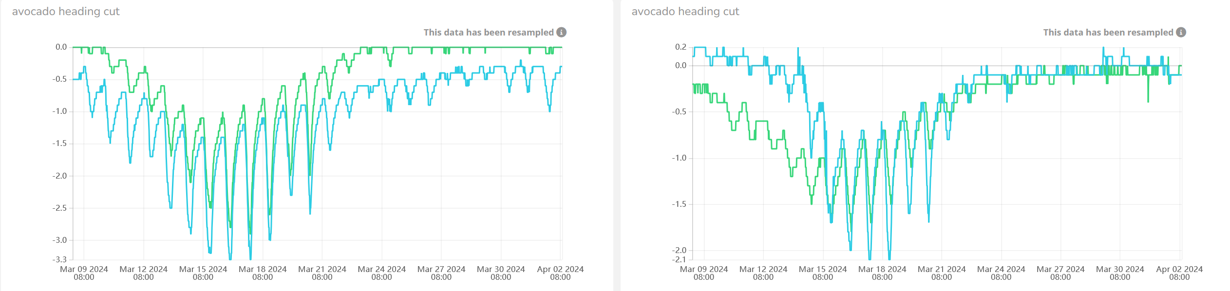 Typical behavior seen in avocado. Heading cut install.