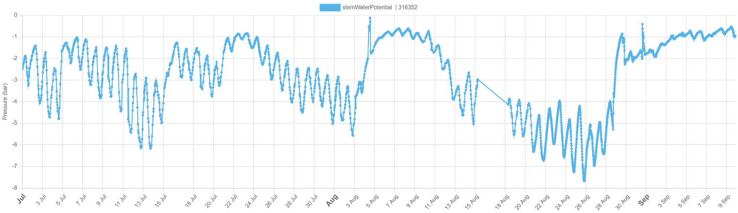 Birch (Betula pendula) sensor data
