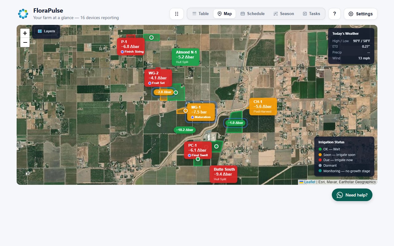 The Map view